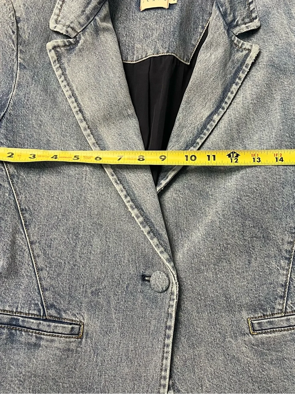 Alice + Olivia Macey Denim Fitted Blazer Size 8 Y2K 90s Downtown Girl